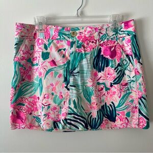 Lilly Pulitzer Mini Skirt 6 Pink Floral Tropical Preppy Classic